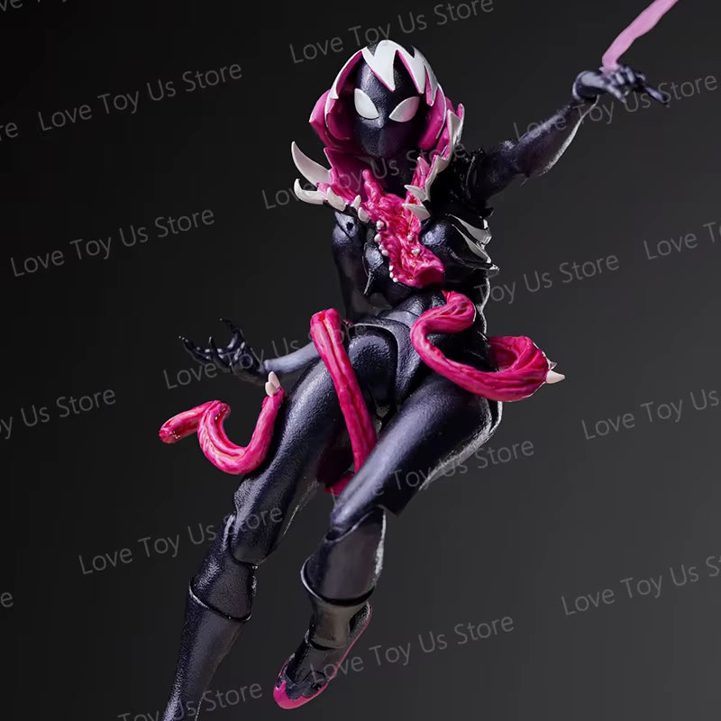 NEW KO KAIYODO REVOLTECH SPIDERMAN GWENOM Anime Action Figures Revoltech Amazing Yamaguchi Gwenom Venomized Gwen Stacy Model Toy