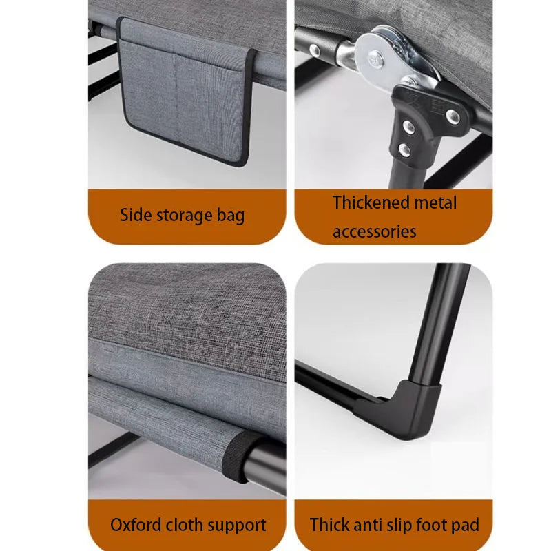 Folding Bed Single Gray Sofa Bed Office Nap Bed Simple and Portable Office Folding Bed Sturdy and Easy to Store Folding Bed