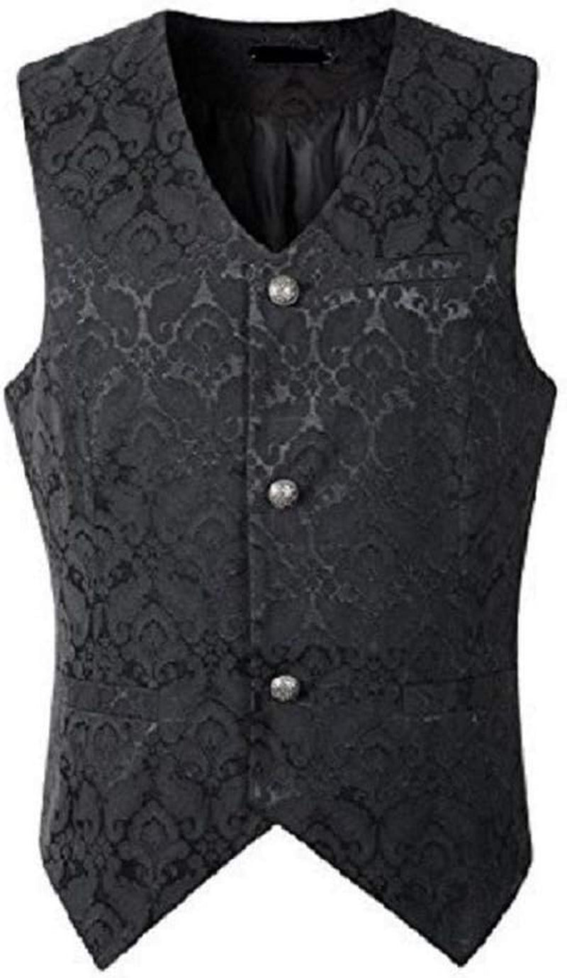 Men'S Brocade Vest Waistcoat Gothic Steampunk Victorian/Western-Reenactment
