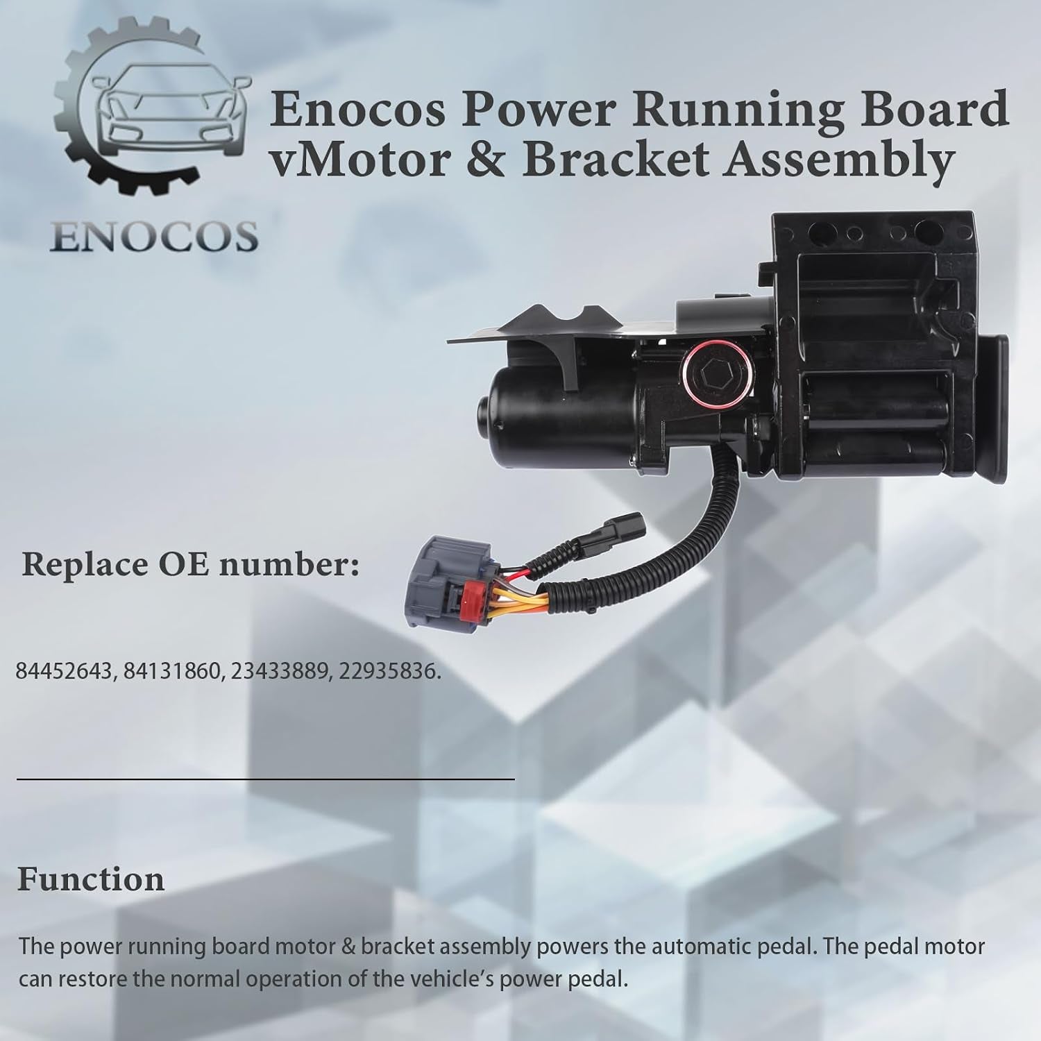 84452643 Power Running Board Motor & Bracket Assembly - Front Right Passenger Side - Compatible with 2015-2020 Chevy Suburban C'Adillac Escalade ESV GMC Yukon XL Replace# 84131860