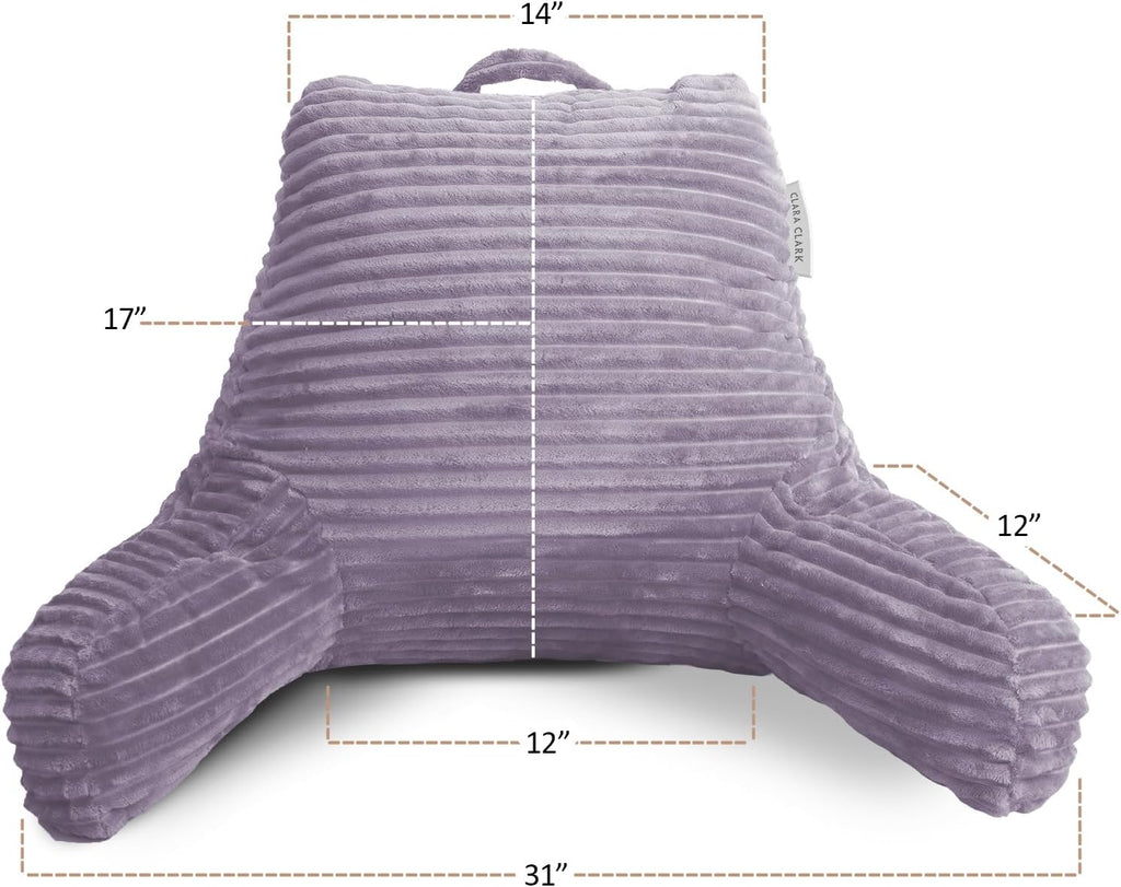 Reading Pillow for Bed Adult – Back Pillow for Sitting in Bed, Standard Bed Pillows for Sitting up in Bed, Foam Bed Chair Pillow, Dusty Purple Bed Rest Pillow