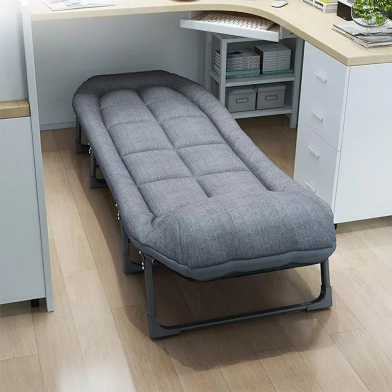 Folding Bed Single Gray Sofa Bed Office Nap Bed Simple and Portable Office Folding Bed Sturdy and Easy to Store Folding Bed