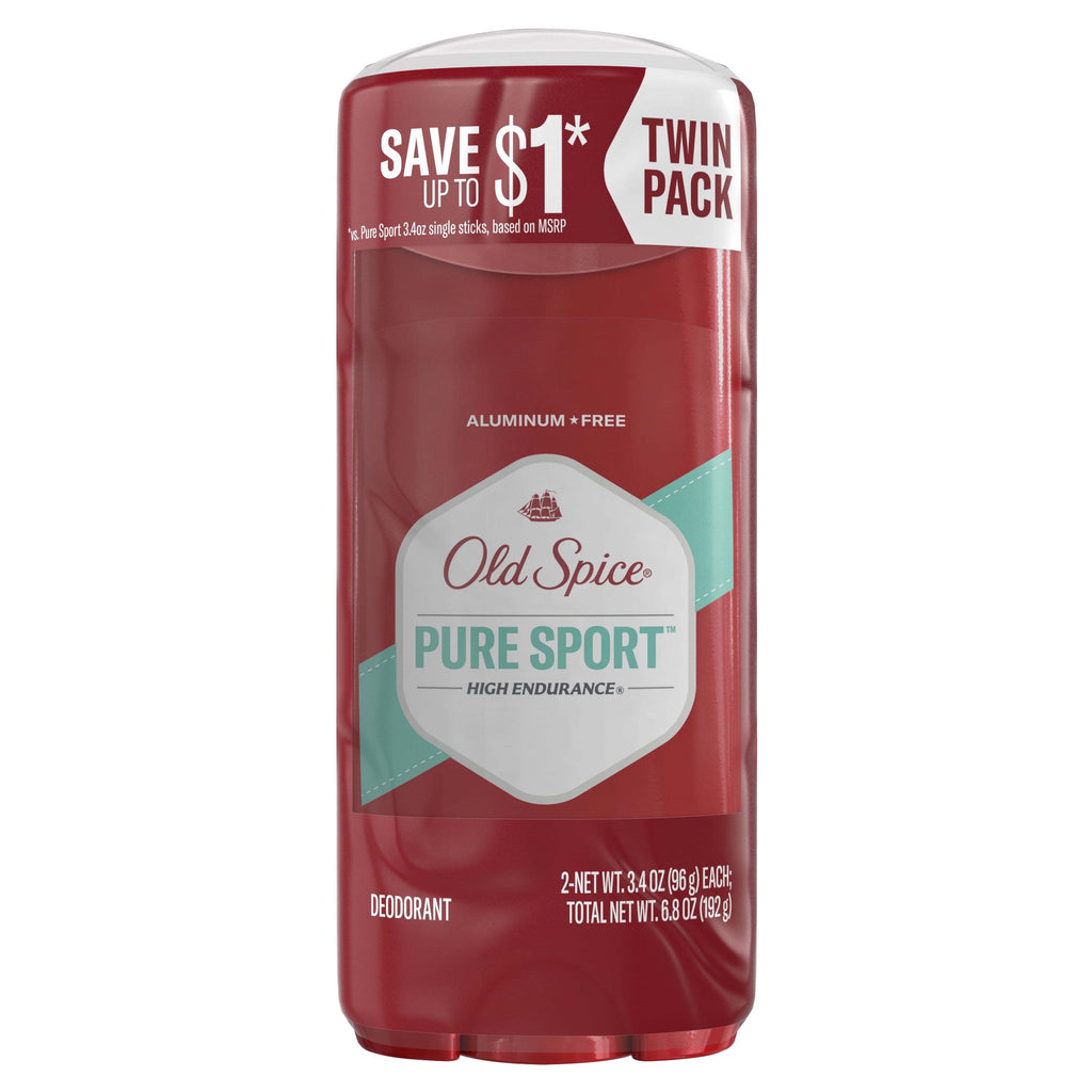 Aluminum Free Deodorant, High Endurance Pure Sport, 3.4 Oz (2 Pack)