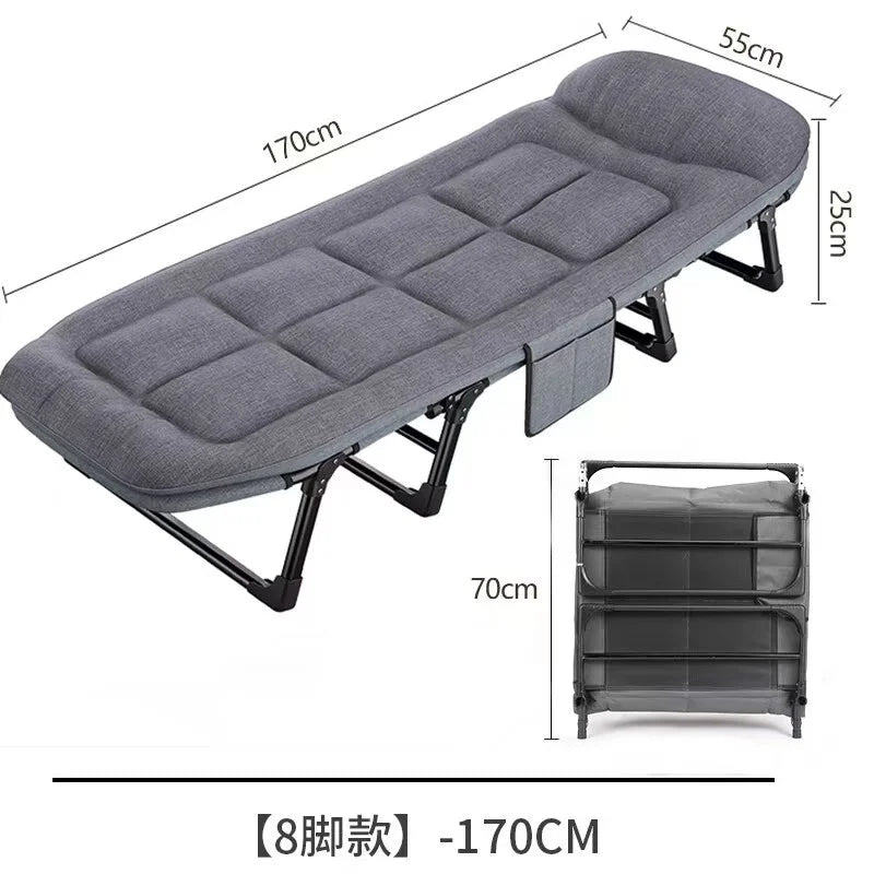 Folding Bed Single Gray Sofa Bed Office Nap Bed Simple and Portable Office Folding Bed Sturdy and Easy to Store Folding Bed