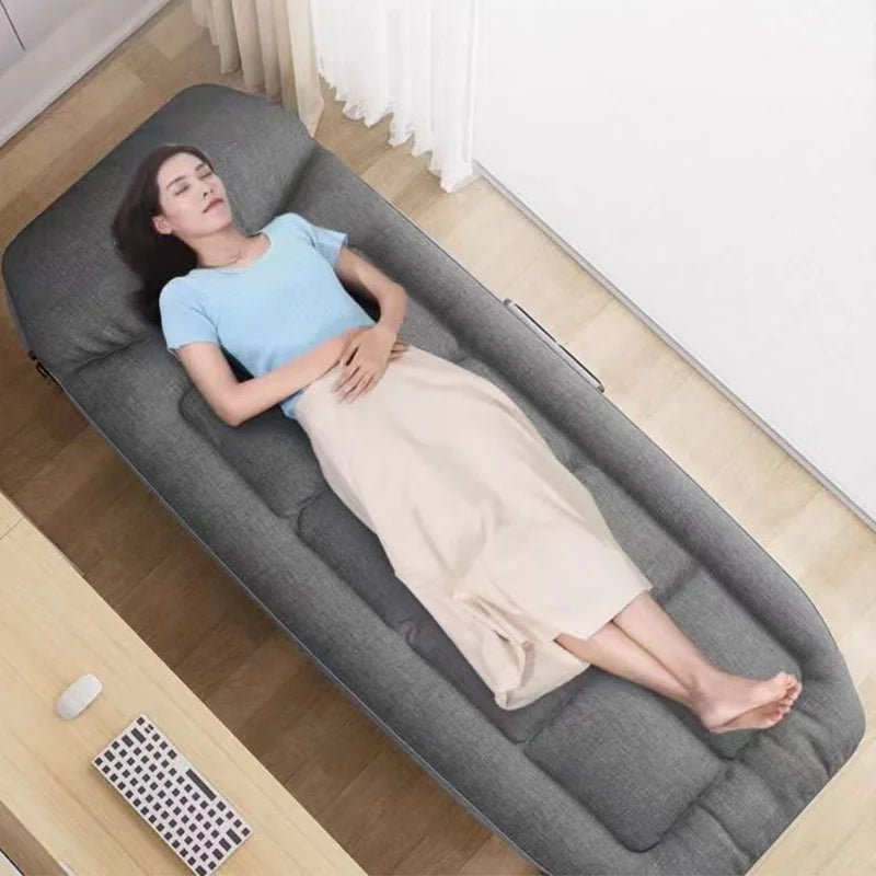 Folding Bed Single Gray Sofa Bed Office Nap Bed Simple and Portable Office Folding Bed Sturdy and Easy to Store Folding Bed
