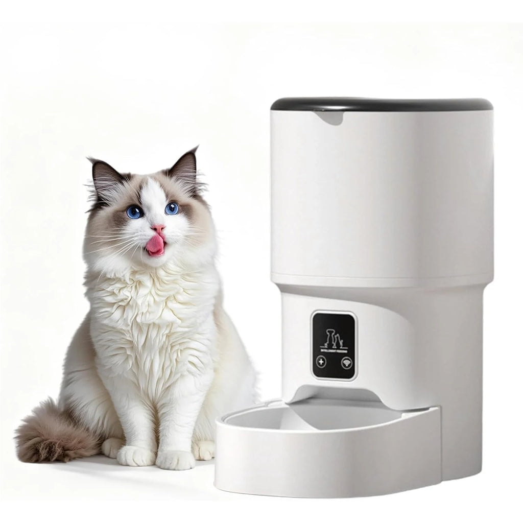 4L Programmable Automatic Pet Feeder for Small Dogs and Cats 6 Meals Daily Timer & Portion Control Dual Power with Bowl