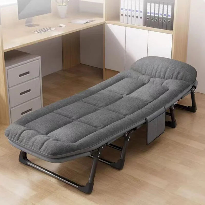 Folding Bed Single Gray Sofa Bed Office Nap Bed Simple and Portable Office Folding Bed Sturdy and Easy to Store Folding Bed