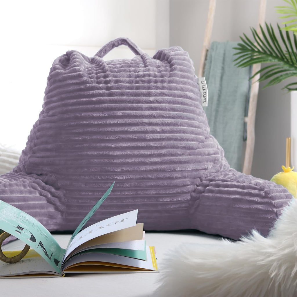 Reading Pillow for Bed Adult – Back Pillow for Sitting in Bed, Standard Bed Pillows for Sitting up in Bed, Foam Bed Chair Pillow, Dusty Purple Bed Rest Pillow