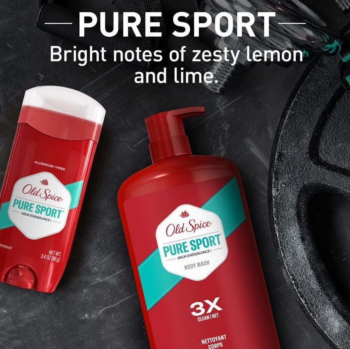 Aluminum Free Deodorant, High Endurance Pure Sport, 3.4 Oz (2 Pack)