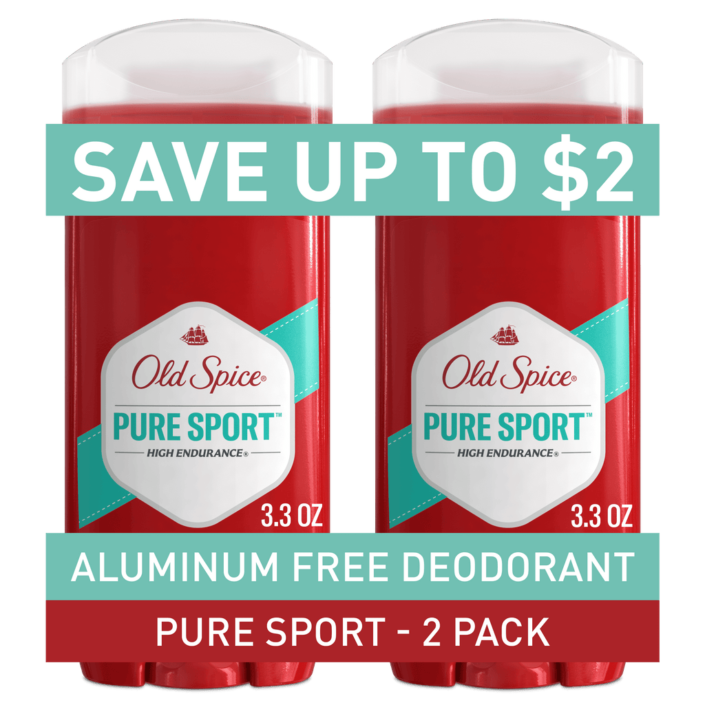 Aluminum Free Deodorant, High Endurance Pure Sport, 3.4 Oz (2 Pack)