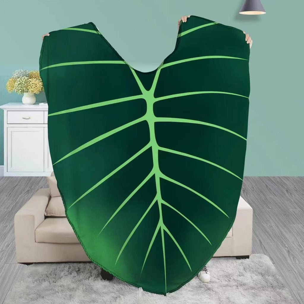 Leaf Blanket Plant Throw Blankets Soft Plush Flannel Giant Shaped Comfortable Kids or Adults for Couch Bed Sofa Decorative Great Gifts (Green Leaves) 87X63 Inch