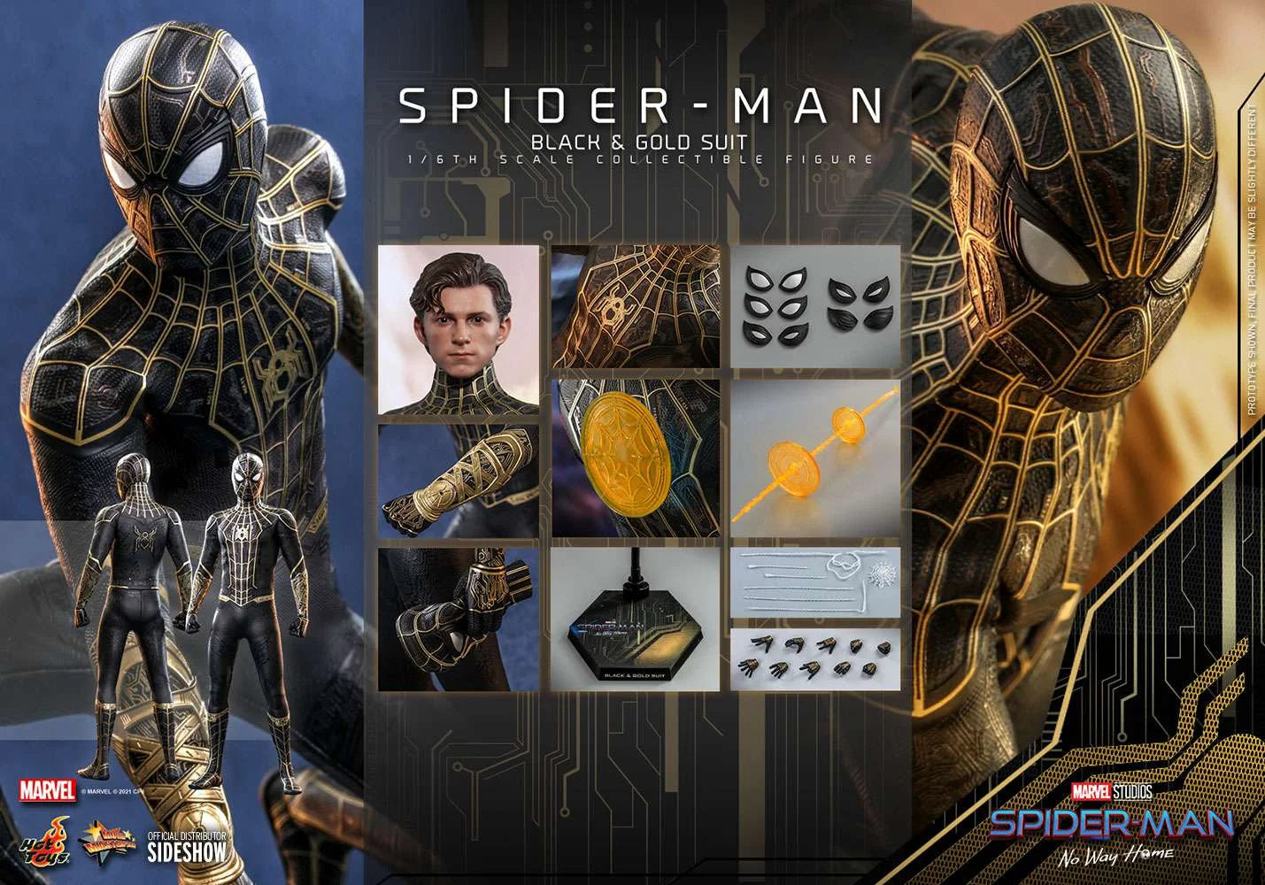 Spider-Man Black & Gold Spider-Man No Way Home MMS 1/6 Scale Exclusive