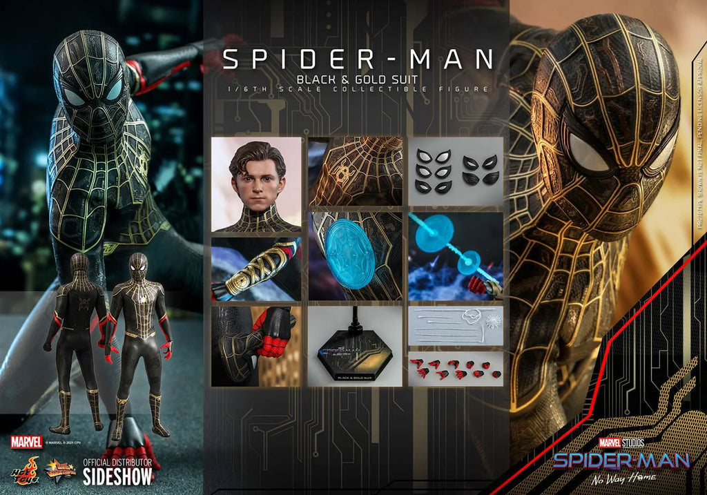 Spider-Man Black & Gold Spider-Man No Way Home MMS 1/6 Scale Exclusive