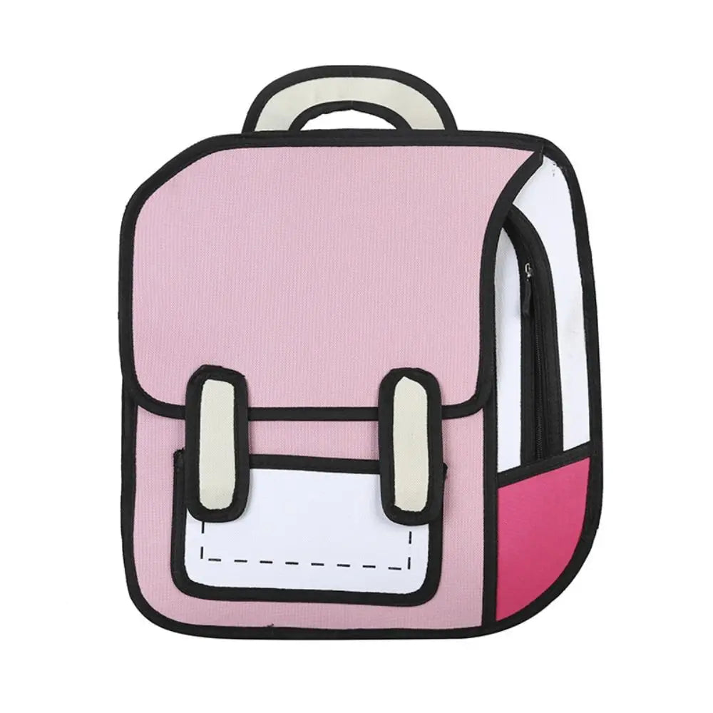 Trendy 2D Comic Print Student Schoolbag Large Capacity Adjustable Strap Student Backpack Lightweight Book Bag Boys Girls